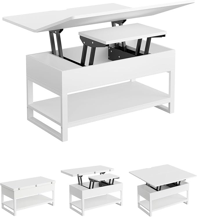 Mesa de Centro Elevable 3 en 1 – Compacta, Versátil y Moderna