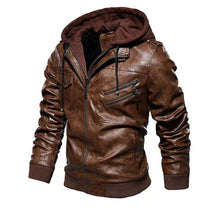 Chaqueta de Hombre de Cuero con Capucha Desmontable – Estilo Auténtico y Versátil