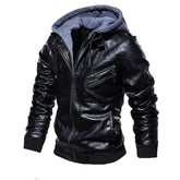 Chaqueta de Hombre de Cuero con Capucha Desmontable – Estilo Auténtico y Versátil